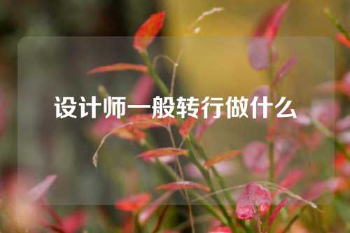 设计师一般转行做什么