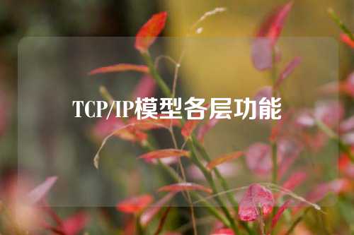 TCP/IP模型各层功能