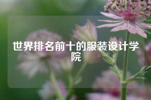 世界排名前十的服装设计学院