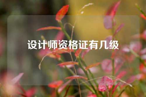 设计师资格证有几级