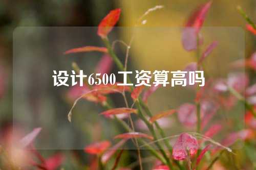 设计6500工资算高吗