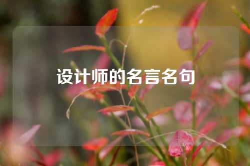 设计师的名言名句