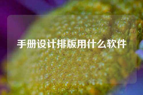 手册设计排版用什么软件