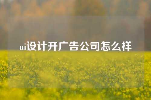 ui设计开广告公司怎么样