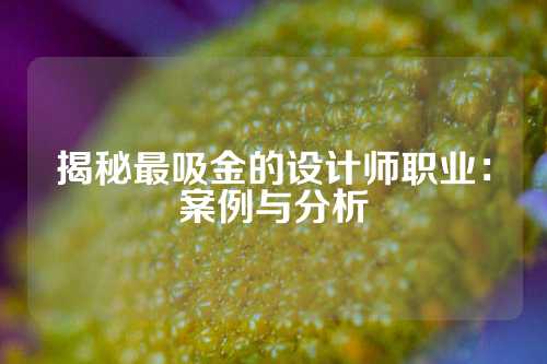 揭秘最吸金的设计师职业：案例与分析