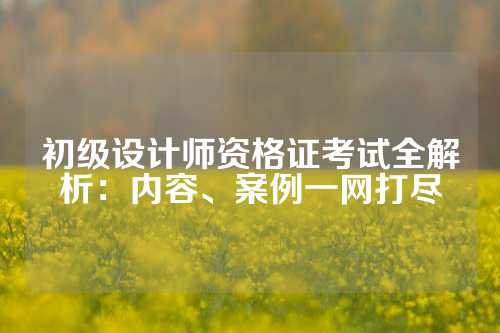 初级设计师资格证考试全解析：内容、案例一网打尽