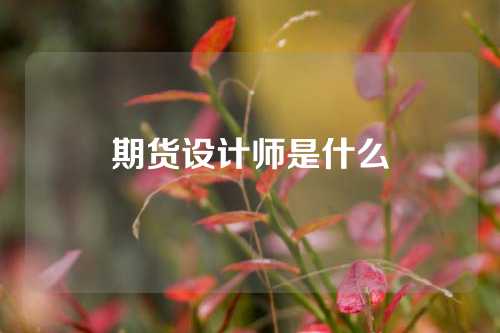 期货设计师是什么