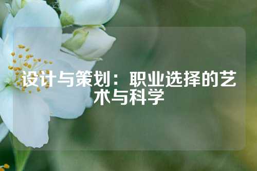 设计与策划：职业选择的艺术与科学