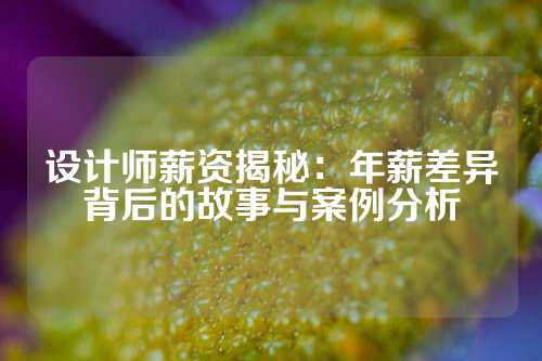 设计师薪资揭秘：年薪差异背后的故事与案例分析