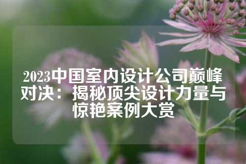 2023中国室内设计公司巅峰对决：揭秘顶尖设计力量与惊艳案例大赏