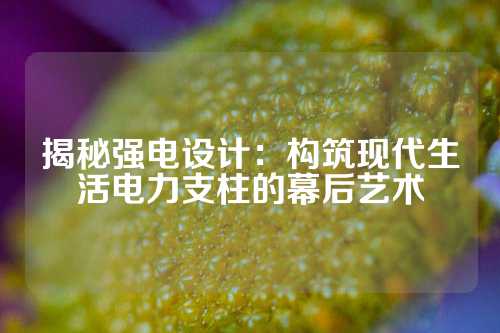 揭秘强电设计：构筑现代生活电力支柱的幕后艺术