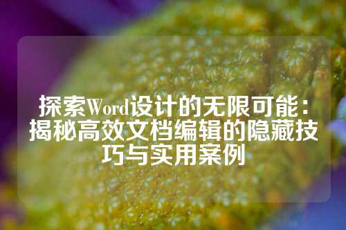 探索Word设计的无限可能：揭秘高效文档编辑的隐藏技巧与实用案例