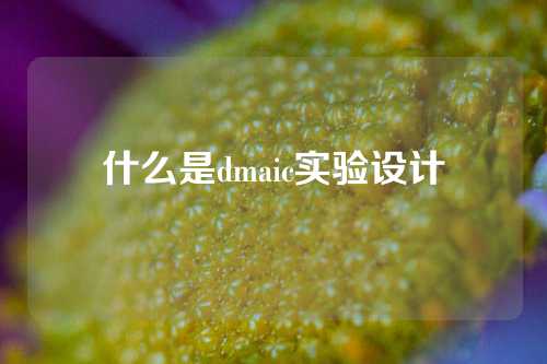 什么是dmaic实验设计