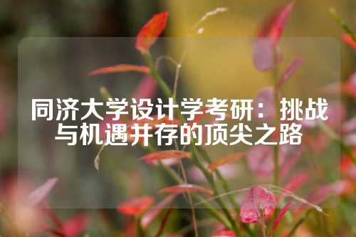 同济大学设计学考研：挑战与机遇并存的顶尖之路