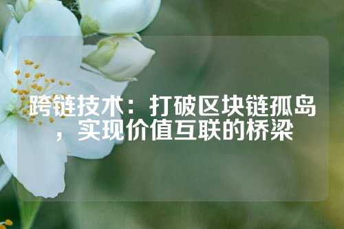 跨链技术：打破区块链孤岛，实现价值互联的桥梁