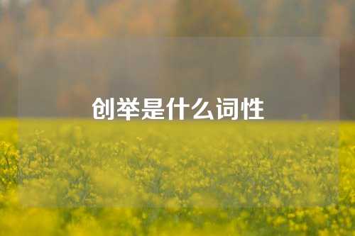 创举是什么词性