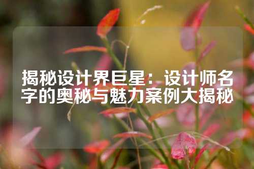 揭秘设计界巨星：设计师名字的奥秘与魅力案例大揭秘