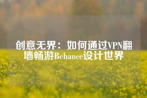 创意无界：如何通过VPN翻墙畅游Behance设计世界