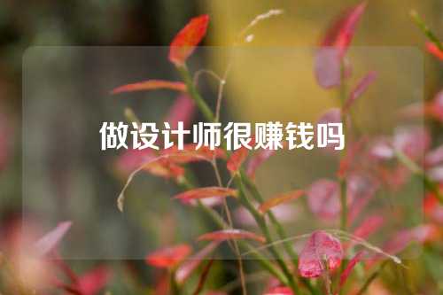 做设计师很赚钱吗